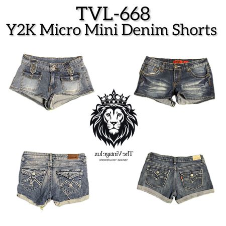 Y2K Micro Mini Denim Shorts (TVL-668)