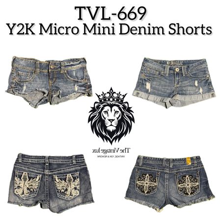 Y2K Micro Mini Denim Shorts (TVL-669)