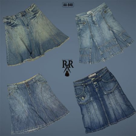 Y2K Britney Era Denim Midi Skirts (AA-848)