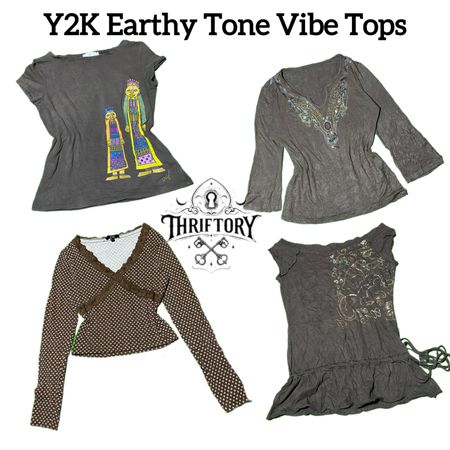Y2K Earhty Tone Vibe Tops TY-031
