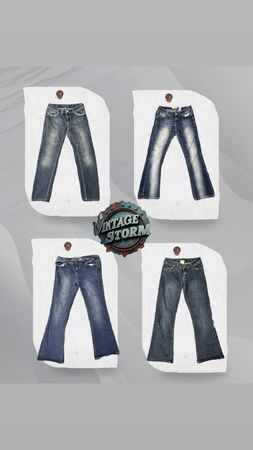 Y2K Faded Denim Flare Jean