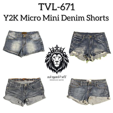 Y2K Micro Mini Denim Shorts (TVL-671)