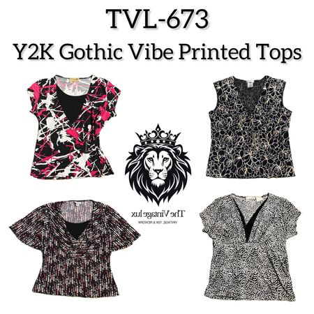 Y2K Gothic Vibe Printed Tops (TVL-673)
