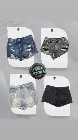 Y2K Ribbed Jean Short