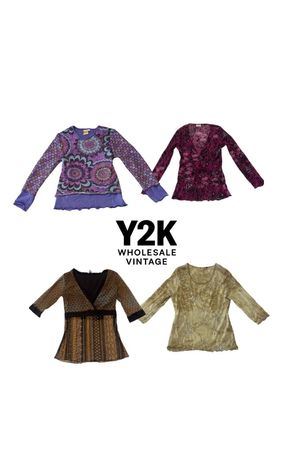 Y2K European Mesh Long sleeve Tops (YWV7)