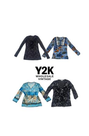 Y2K European Mesh Long sleeve Tops (YWV8)