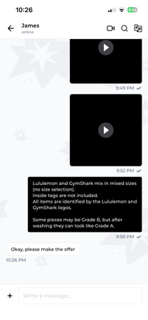 Custom handpick 100P mix Lululemon GymShark James 15/04/26