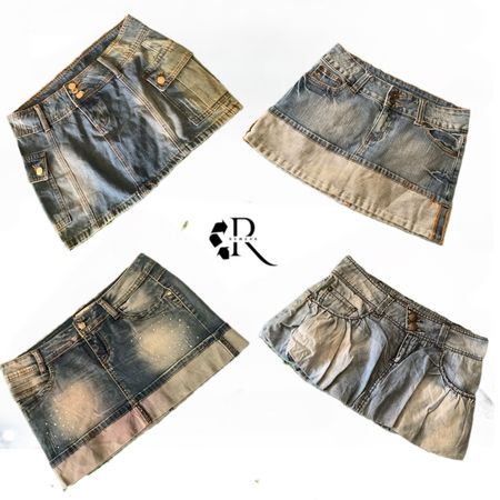 Y2K Edgy Girl Unique Denim Mini Skirt 1986
