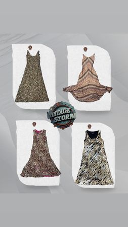 Y2K Retro Print Poly Dress