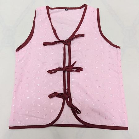 CR1628 UPCYCLED FLORAL TIE FRONT VEST