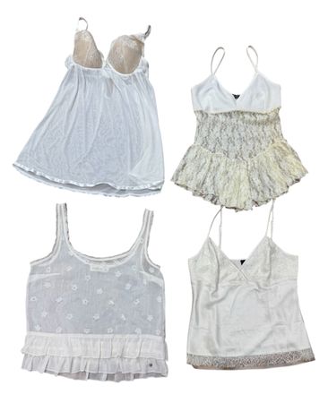 Y2K white Lace Trim Tops 15 pcs At 884