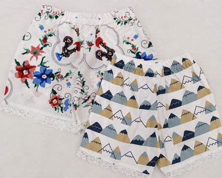 CR1629 UPCYCLED PRINTED LOUNGE SHORTS