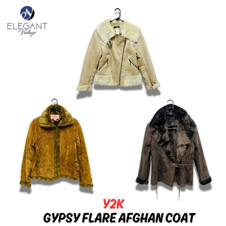 Y2K Gypsy Flare Afghan Coat - EV0977