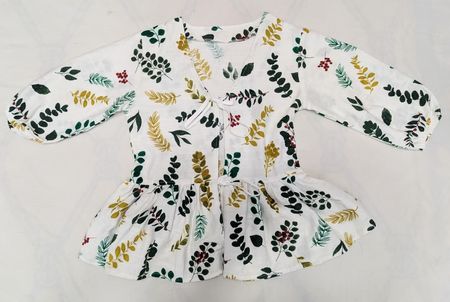 CR1635 UPCYCLED TIE FRONT BABYDOLL TOP