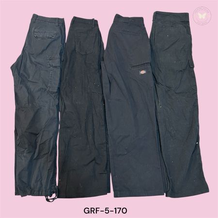 Pantalons cargo en coton pour femmes Y2K taille haute baggy streetwear (GRF-5-170)