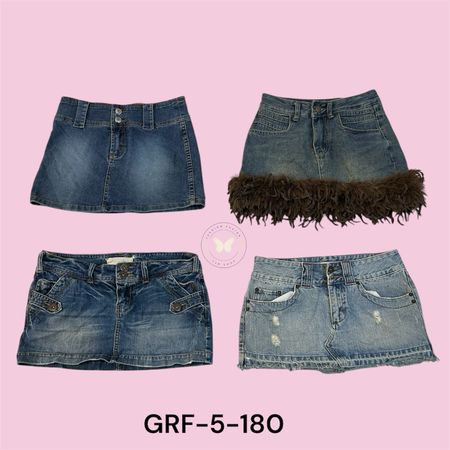 Y2K Women’s Casual Blue Denim Micro Mini Skirt  (GRF-5-180)
