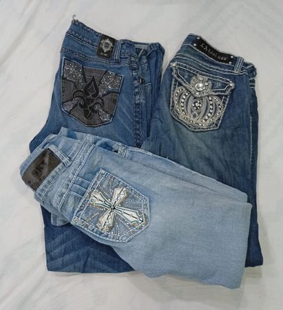 CR8549 Y2K FLARE & STRAIGHT JEANS