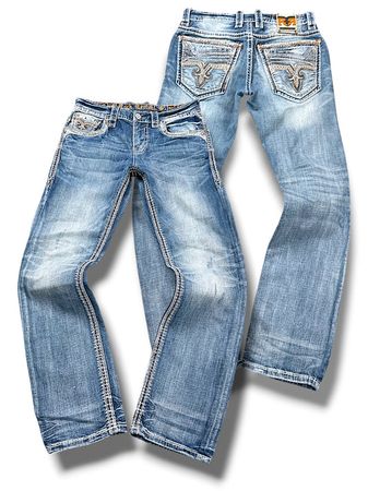 Miss Me True Religion Rock Revival embroidered Jeans