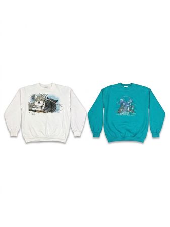 (FV-1471) Round neck Printed Sweatshirt