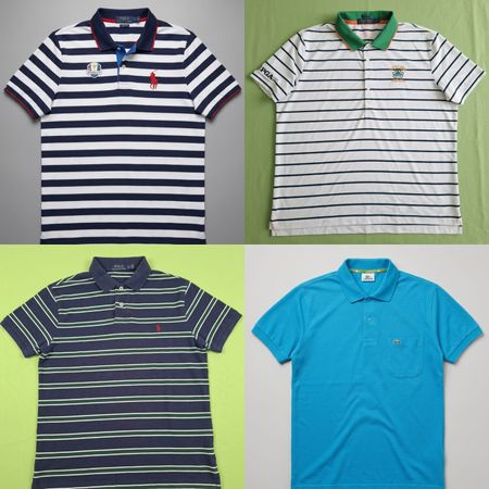 Ralph Lauren Polo & Lacoste Polo TShirts | Mixed Branded Polo T-Shirts | Striped & Logo Polos | Vintage / Modern Mix