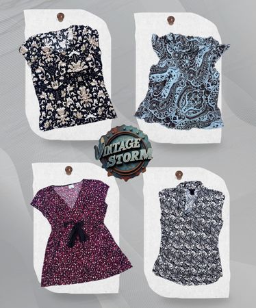 Y2K Floral Twist Poly Blouse