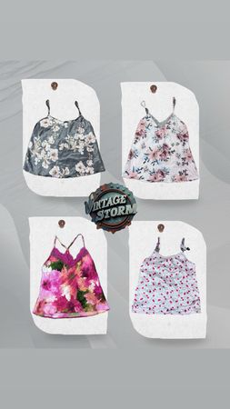 Y2K Floral Fusion Cami Tops