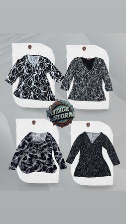 Y2K Black Swan Poly Blouse