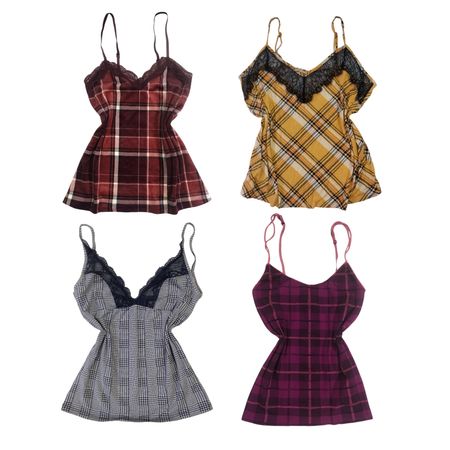 Y2K Checkered Camis