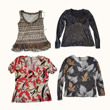 Y2K Grunge & Multi-Pattern Neutral Top Bundle (ST 082)