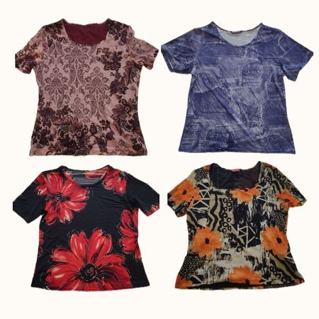 Y2K Grunge & Floral Embroidered Deep Neutral Top Bundle (ST 083)