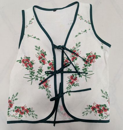 CR1641 UPCYCLED TIE FRONT VEST