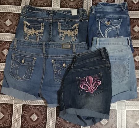 Y2K Ladies Emroided Embellished Sexy Short