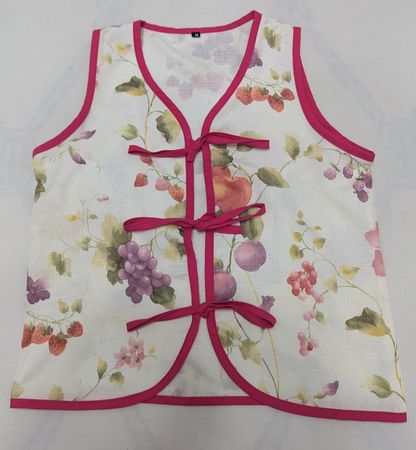 CR1643 UPCYCLED TIE FRONT VEST