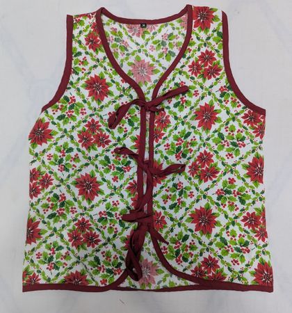 CR1644 UPCYCLED TIE FRONT VEST