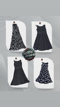 Y2K Classic Black And White Dress