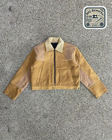 Upcycled Two-Tone Canvas Crop Jacket