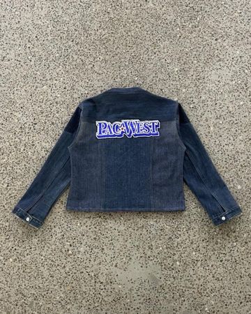 Upcycled Denim y2k Vintage panel Jacket