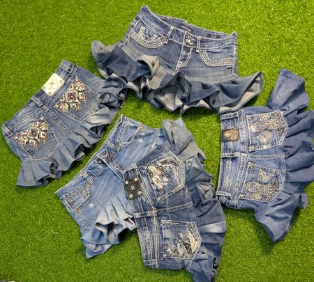 5686 - Miss me, True Religion und Rock Revival Upcycled Mini-Jeansröcke