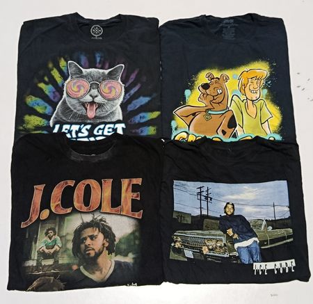 Black Printed T-Shirts RV # 844