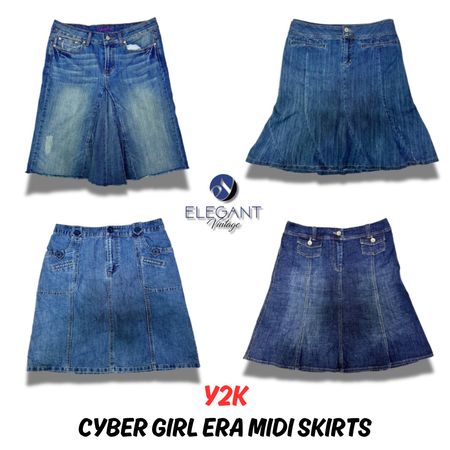 Y2K Cyber Girl ERA Midi Skirts - EV0094