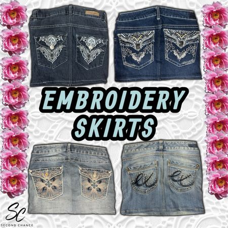 Embroidery Skirts Low Waist