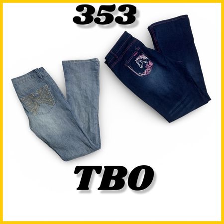 Y2k detailing Flare Jeans (brands) white black , Earl , Maurice’s & Silver etc#353.
