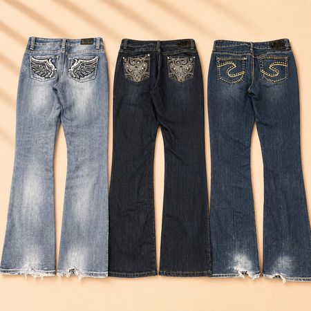 Y2K Embellished and Embroidered Women Jeans