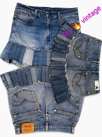 Upcycle denim shorts