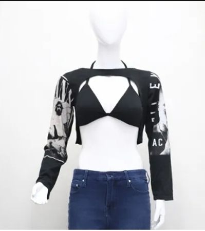 CR1651 UPCYCLED GRAPHIC BOLERO SET