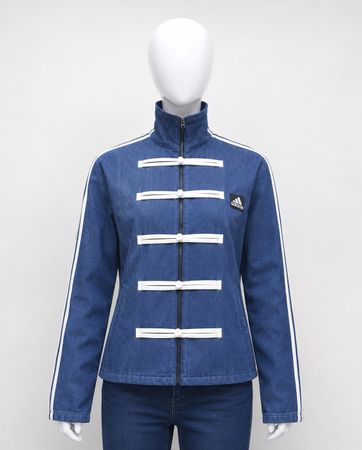 CR1652 UPCYCLED SPORT STRIPE DENIM JACKET