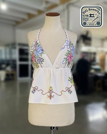 Upcycled y2k Halter Top
