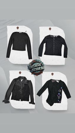 Y2K Elegant Black Blouses