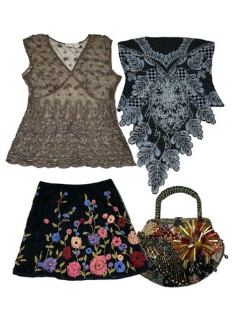 Y2K beaded tops Skirt and bag |V-T478