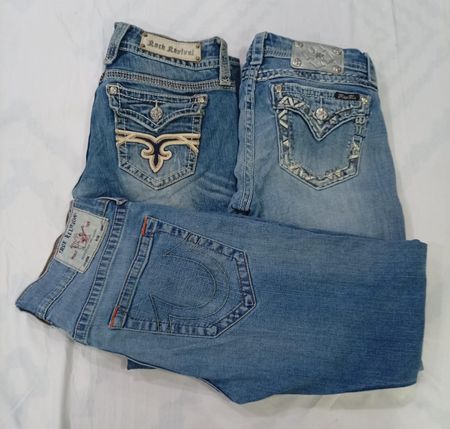 CR8605 VINTAGE MIX BRANDED FLARE & STRAIGHT JEANS